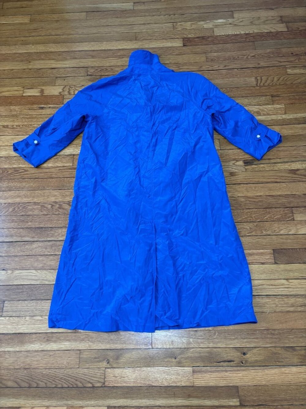 Vintage Burberrys Prorsum Collection Womens Trench Rain Jacket Coat Sz 12 Blue - Picture 10 of 10